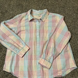 L.L. Bean Multicolor Plaid Button Down Shirt